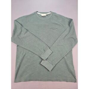 Scotch & Soda Amsterdam Sage Green Slub Cotton Long Sleeve Tee - L